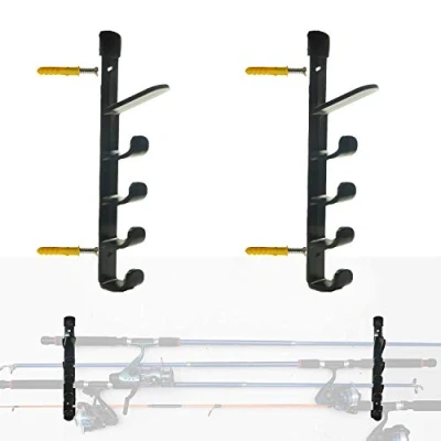 Image of AUXPhome 5 Rod Horizontal Wall Mounted Fishing Holder Storage Rack Boat/Yacht/Garage
