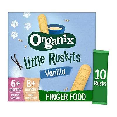 Image of Organix Little Ruskits Vanilla Organic Baby Rusks 10x6g 6 8 months+