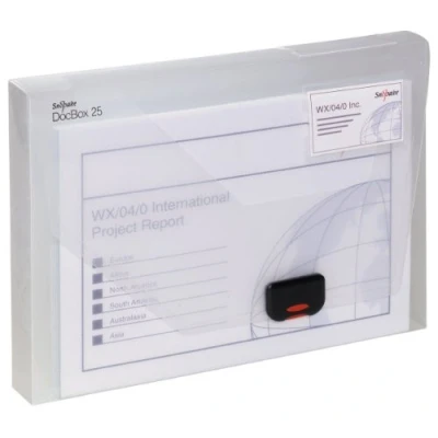 Image of Snopake A4 DocBox Clear 25 mm Box File with Push Lock (Pack of 1) Ref 12849