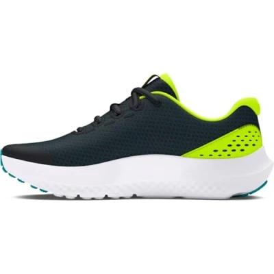 Image of Under Armour Kids Surge 4 Running Shoes Juniors Black/Teal 5 (38)