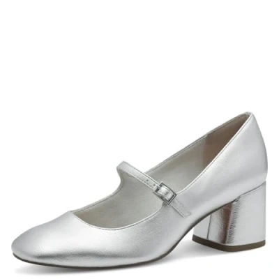 Image of Marco Tozzi Classic heels, Women&#039;s, Size: 8, Silver High quality imitation leather