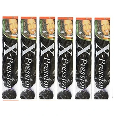 Image of X pression Ultra Braid Artificial Hair Extension #1 Black Approx. 210cm (6 PCS OFFER)