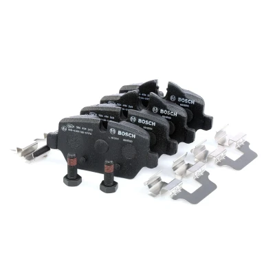 Image of BP1181, E190R011209010 Brake pad set BOSCH 0 986 494 269 Low Metallic with bolts/screws, mounting manual BMW: 1 Hatchback, 3 Saloon, Coupe