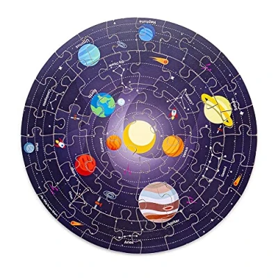 Image of Bigjigs Toys Space Explorer Solar System Puzzle 50 Piece Wooden Floor for 2+ Years, Unique Toys, Quality Educational &amp; Jigsaw Puzzles Kids