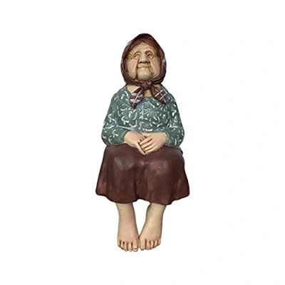 Image of Evenlyao Grandparent Statues Mature Couple Grandmother &amp; Grandfather Figurines Resin Ornament Decorative Sculptures Home Garden Indoor Outdoor Novelty Desktop Decoration