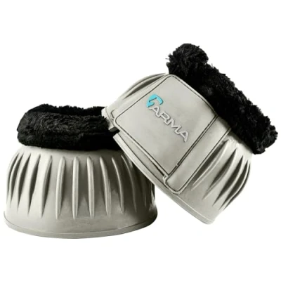 Image of Shires ARMA Fleece Topped Over Reach Boots Grey Full