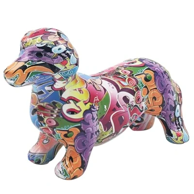 Image of Lesser &amp; Pavey, Money Box Dachshund Graffiti, One Size