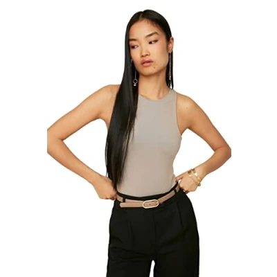 Image of Trendyol Women Plain Thin Knit Bodysuit