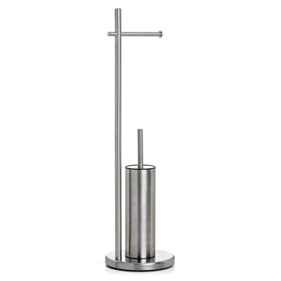 Image of TATAY Roll Holder with Toilet Brush, Metallic, 20,5 x 74,5 cm