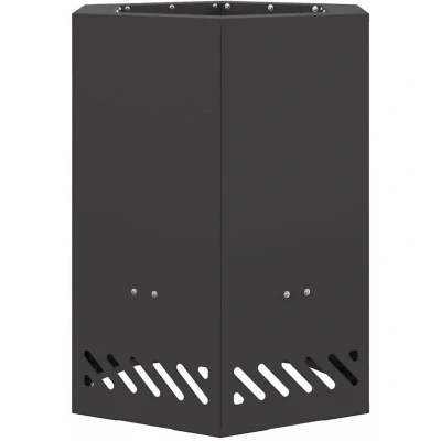 Image of vidaXL Smokeless Fire Pit Hexagonal Black 38x38x51 cm Steel