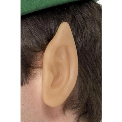 Image of Smiffys Soft Vinyl Pointed Elf Ears, Flesh , Christmas Fancy Dress Accessory, Up Accessories