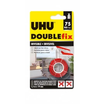 Image of UHU Doublefix Extra Strong Invisible Interior Roll 1.5 x 19 mm, Ideal for Windows