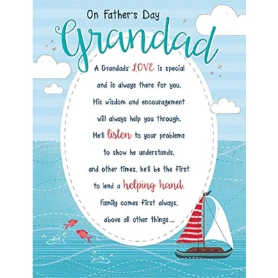 Image of Father&#039;s Day Card Grandad 8 x 6 inches Regal Publishing