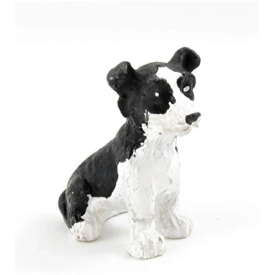 Image of Melody Jane Dolls House Young Border Collie Sitting Pet Sheep Dog Miniature 1:12 Accessory