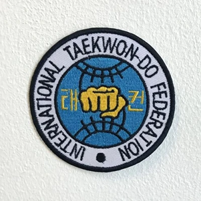 Image of International Taekwon do Federation Badge Iron Sew on Embroidered Patch