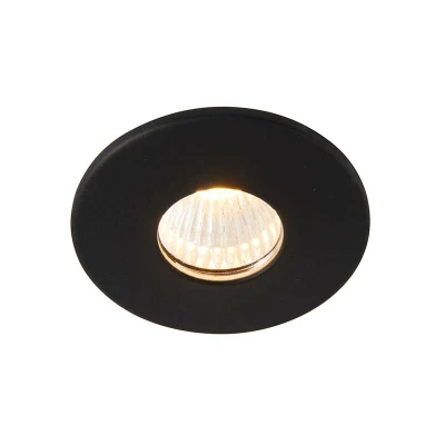Image of Saxby Lalo Led Bathroom Recessed Fixed Clear Acrylic &amp; Matt Black Paint 3000K IP44