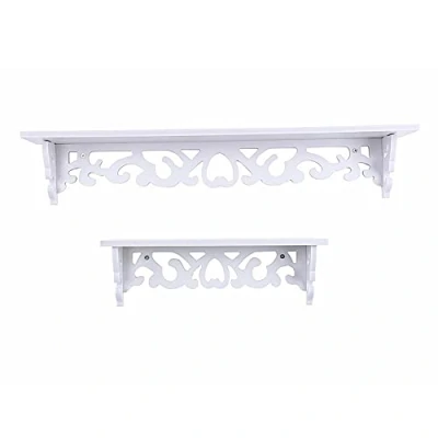Image of Yosoo Country House Wood White Wall Organiser Shelf Hanging Decorative Retro Design with Screw