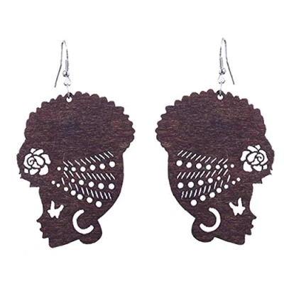 Image of 1Pair Girl Magic Earrings Turban African WoMale Head Dangle Hook Earring Eardrop Jewelry Gifts