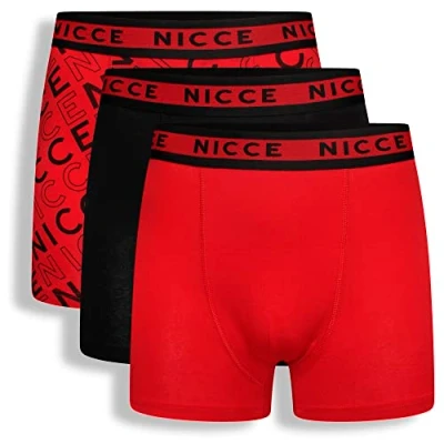 Image of Nicce Boys &#039;Mozark&#039; Soft Cotton Boxer Shorts, 3 Pack, Assorted (7 8 Years)