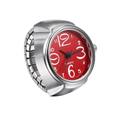 Image of JewelryWe Men Women Finger Watch Creative Elastic Round Quartz Ring Watches