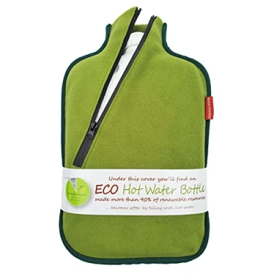 Image of Hugo Frosch Hot Water Bottle with Softshell Cover and Insulating Zip, Bamboo, One Size