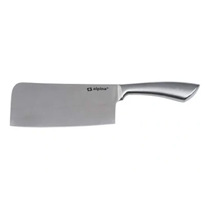Image of Alpina Cleaver Kitchen I Stainless Steel 18cm for Bones Meat Knife Butcher Cleaver, Silver