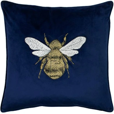 Image of Paoletti Hortus Cushion Navy Size 50 cm x
