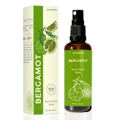 Image of Bergamot Room, Linen &amp; Pillow Spray by Aromafume 100ml/3.38 fl oz with Pure Essential Oil Aromatherapy for Relaxation, Sleep Stress Relief Mist Bedding, Fabrics
