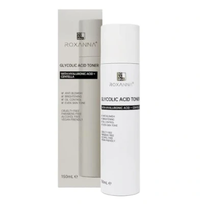 Image of Roxanna Glycolic Acid Toner 150ml with Hyaluronic Acid, Reduce Appearance of Pores, Improves Skin Brightness, Fragrance Free, Suitable for Normal/Oily Skin, Anti Blemish, Oil Control, Even Tone