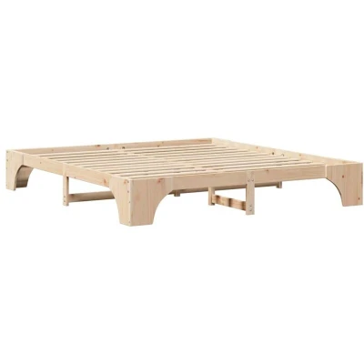 Image of vidaXL Bed Frame Natural Solid Pine wood 180 x 200 cm Simple