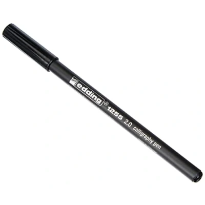 Image of edding 1255 calligraphy pen crimson 1 tip 2 mm felt for paper, wood, terracotta, canvas beginners, hand lettering, bullet journal, greeting cards, diary