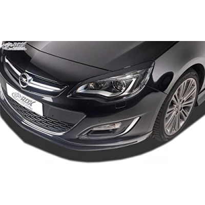 Image of RDX Racedesign RDSB140 Head Light Spoilers Opel Astra J HB 5 Doors/Sportstourer 2009 2015 (ABS), greyblackwhite