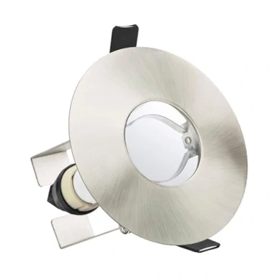 Image of Integral Evofire Fire Rated GU10 Downlight Satin Nickel With Insulation Cover 70 100mm Hole Size