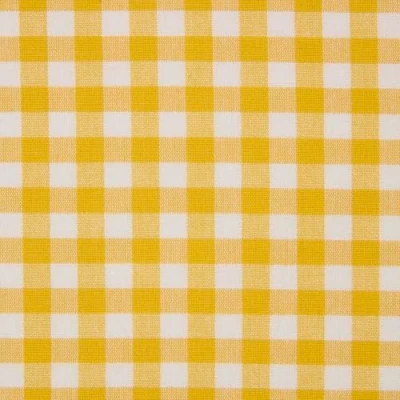 Image of HOMESCAPES Pure Cotton Furnishing Fabric Gingham Check Yellow 150 cm Wide Thick Yarn Dyed Woven for Upholstery Curtain Cushion Soft Furnishings Heavy Dress Material Per Metre