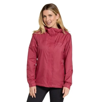 Image of Mountain Warehouse Torrent Womens Waterproof Jacket Ladies Raincoat, Lightweight Coat, Fully Taped Seams, 2 Zipped Pockets Cagoule For Travelling, Camping, Outdoors Pink Women&#039;s Size 20