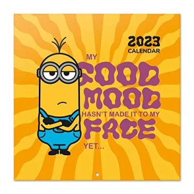 Image of Grupo Erik Minions Wall Calendar 2023 12&#039; X FSC 12 Month Planner Square Family Gifts Free Poster