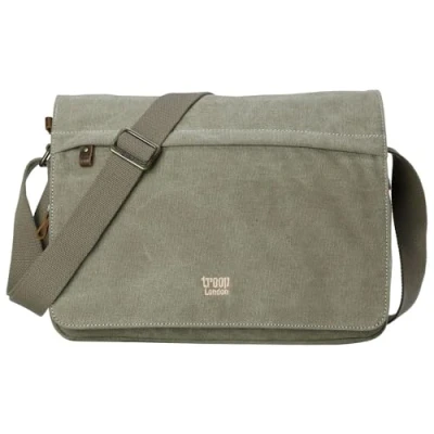 Image of Troop London TRP0241 Classic Canvas Messenger Bag Khaki