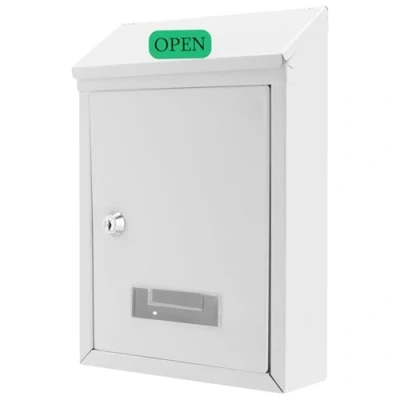 Image of UNGFEI 30 x 21.7 7cm White Wall Mounted Mailbox, Iron Metal Post Box Letter for Outdoor