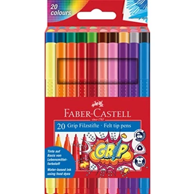 Image of Faber Castell Wallet of 20 GRIP Colour Markers