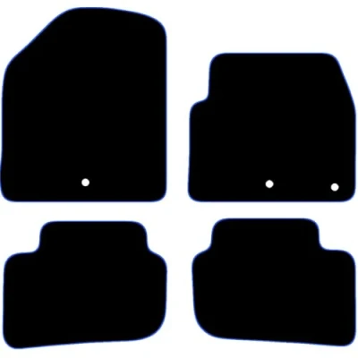 Image of Carsio Carpet Car Mats For Hyundai Ioniq EV 2020+ Onwards Tailored Fit Floor Mat Set Complete Accessory Black Custom Fitted All Weather, Anti Slip Backing &amp; Blue Trim