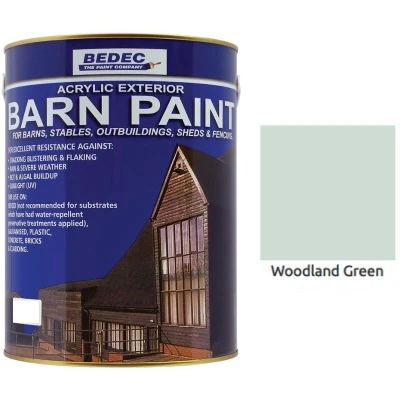 Image of Bedec BEDE2AK2007/40 Barn Paint Semi Gloss Woodland Green 2.5 Litre