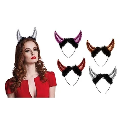 Image of Tiara Headband Devil Horns Assorted Colours (Red, Purple, Gold, Silver)