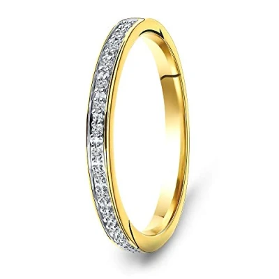 Image of MIORE Jewellery Women 0.05 Ct Diamond Eternity Ring Yellow Gold 9 Kt/375