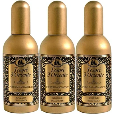 Image of 3x Tesori d&#039;Oriente Aromatic Perfume with Royal Oud from Yemen 100ml EdT eau de toilette