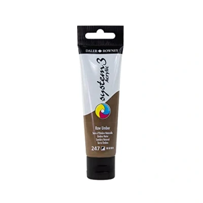 Image of Daler Rowney System3 Acrylic Paint, Plastic Tube, 2oz 59 ml, Raw Umber