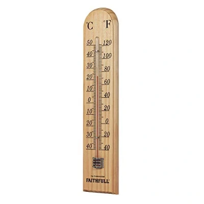 Image of Faithfull THWOODSM 260mm Thermometer Wall Wood
