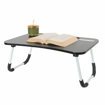 Image of Folding Lap Desk for Laptop，Portable Laptop Bed Table Standing Work Tray with USB Port and light/Cup Holder/Laptop stand Couch/Sofa