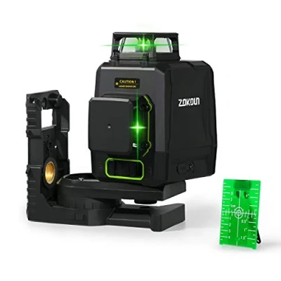 Image of Zokoun 2x360 Cross Line Laser, Self Leveling Green Beam Laser Level Dual Plane and Alignment One 360 Horizontal Vertical Magnetic Pivoting(AK2CG)