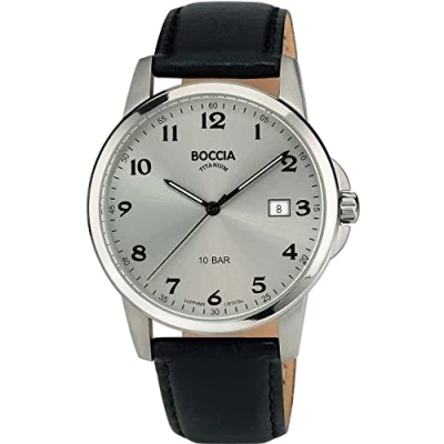 Image of Boccia Mens Analogue Quartz Watch with Leather Strap 3633 03
