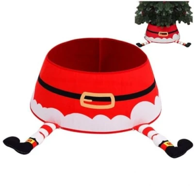 Image of Christmas Tree Collar Skirt Stand Base Xmas Decoration Cover Festive Decorates